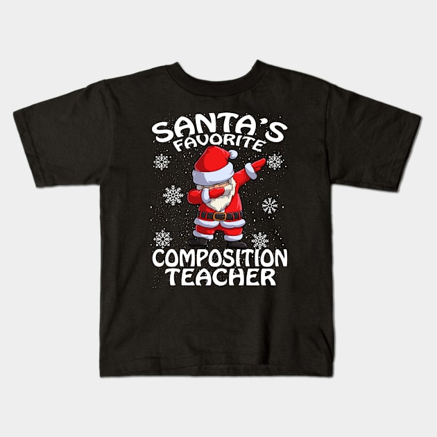 Santas Favorite Composition Teacher Christmas Kids T-Shirt by intelus